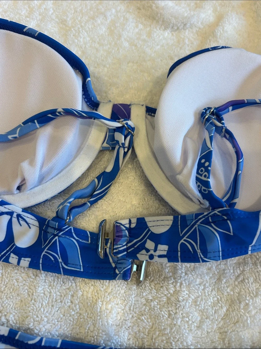 Cupshe Blue & White Floral Underwire Bikini Set